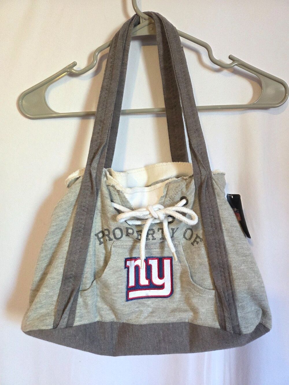 New York Giants NFL Hoodie Tote Bag Gray Sweatshirt Style Purse NY Logo